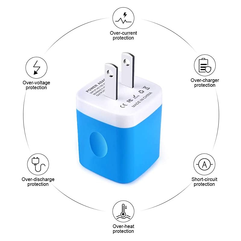 Single Port USB Charger Block  5V1A Wall Plug Cube 3 Pack Charger Box Travel Power Adapter Compatible iPhone 11 Pro Max XS 8 7 6 Samsung S20+ S10e S9 S8 Note 20 LG G8 ThinQ G7 G6 V35 Moto