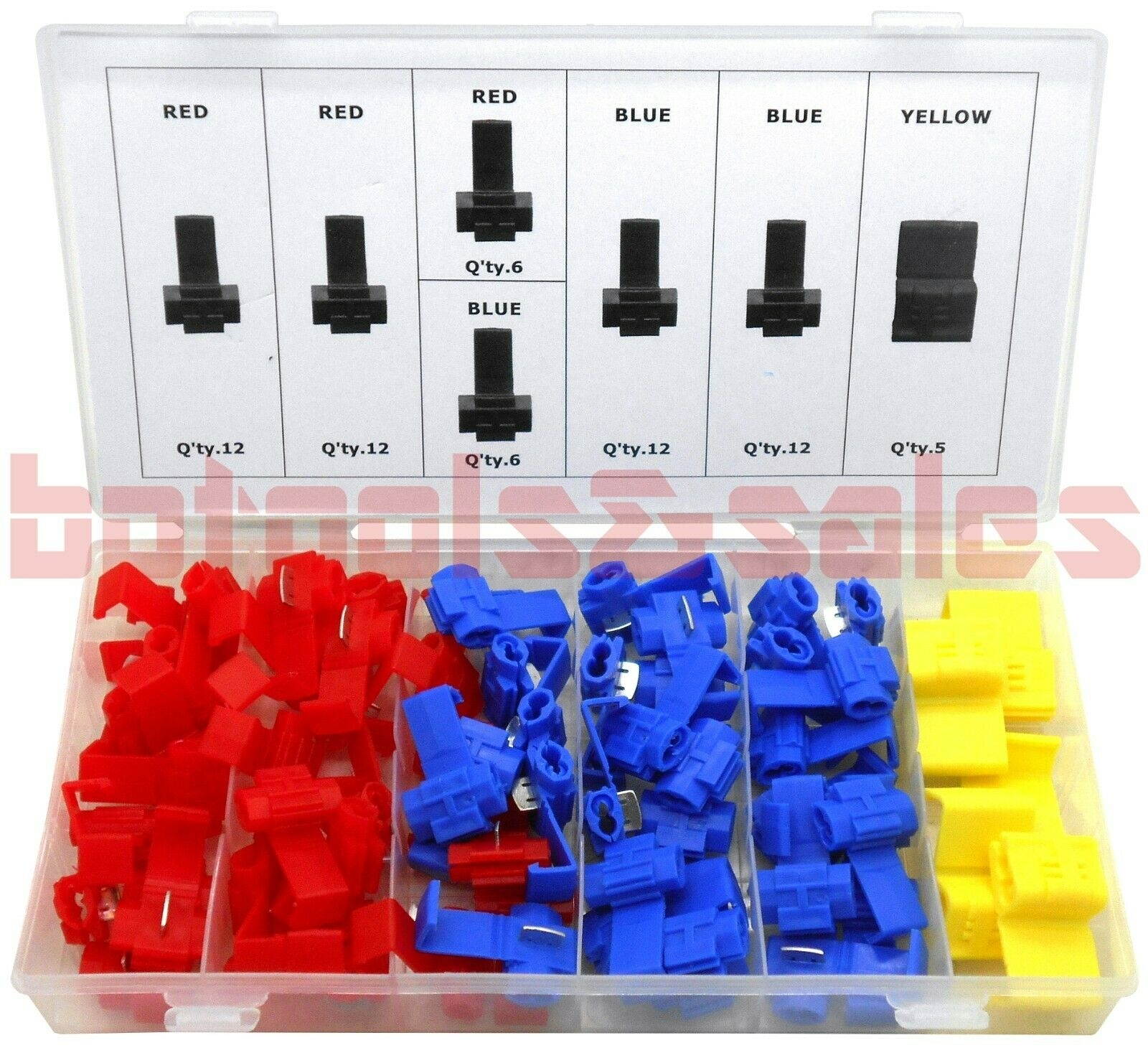 65pc QUICK WIRE SPLICE CONNECTOR ASSORTMENT NO STRIP WIRING CONNECTIONS 10-22GA