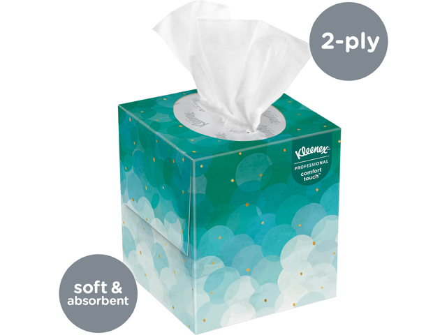 Kleenex Professional Facial Tissue Cube for Business (21270), Upright Face Tissue Box, 95 Tissues /Box