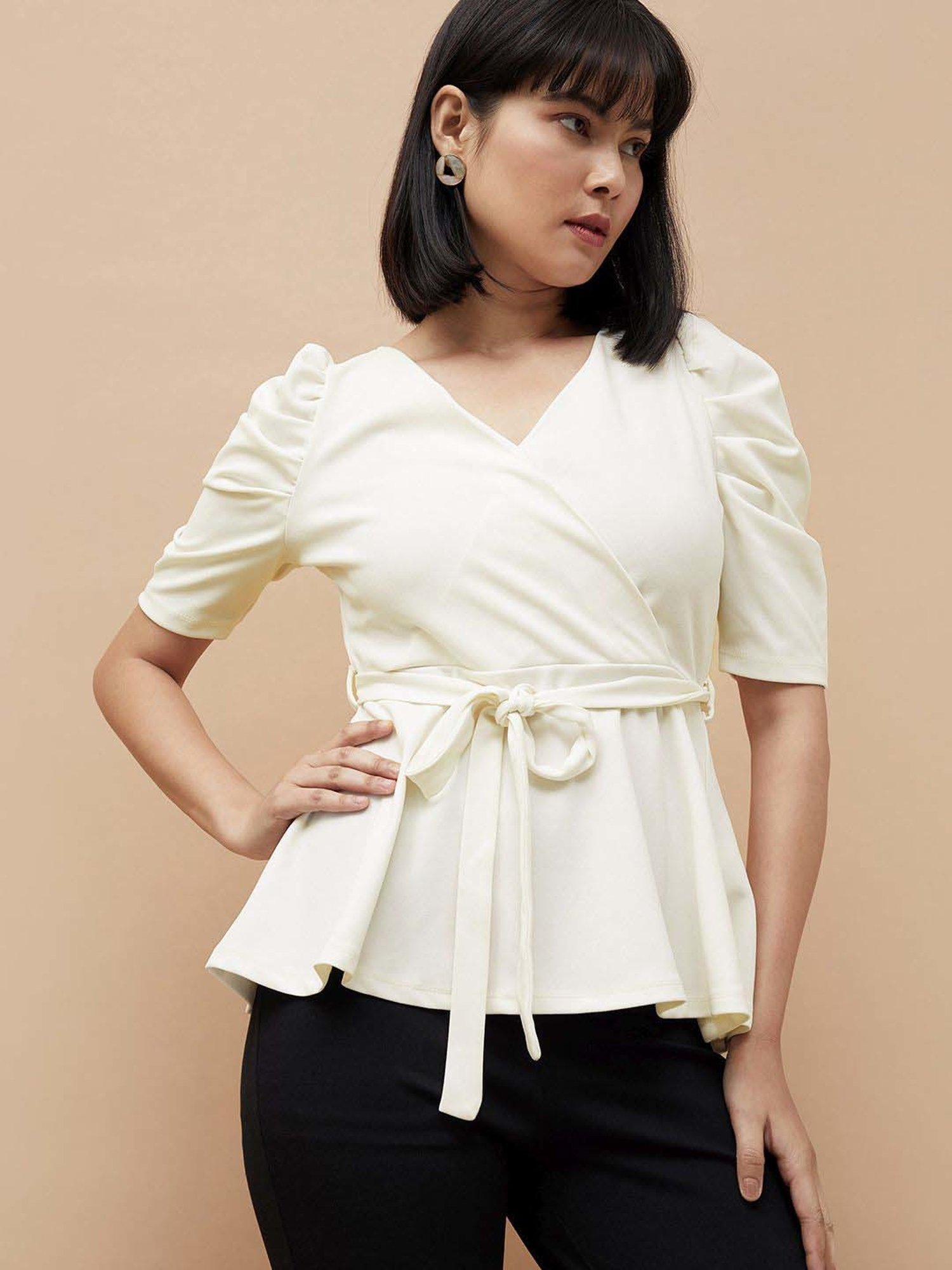 Code by Lifestyle White Regular Fit Top