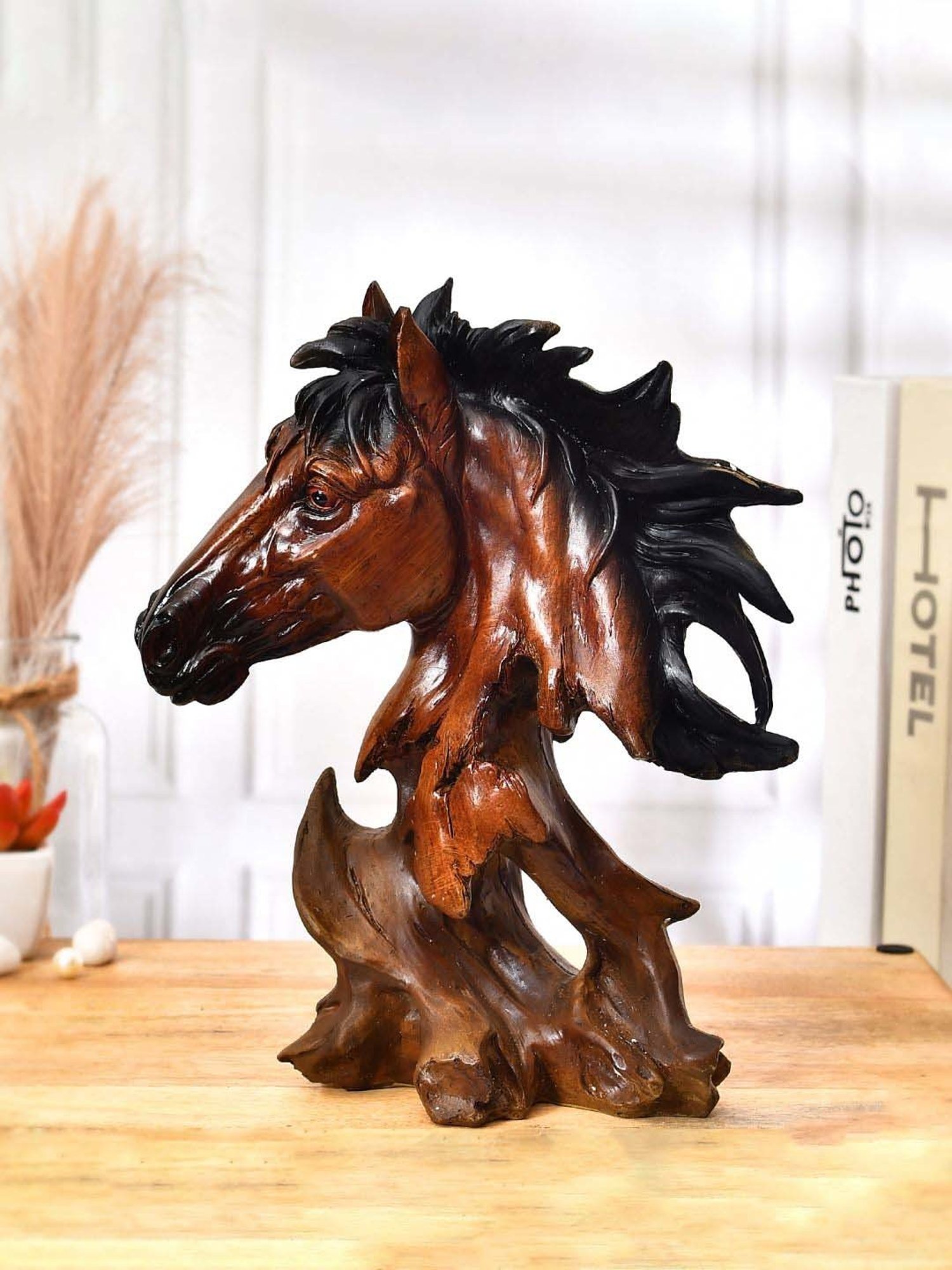Tayhaa Brown Resin Horse Melody Showpiece