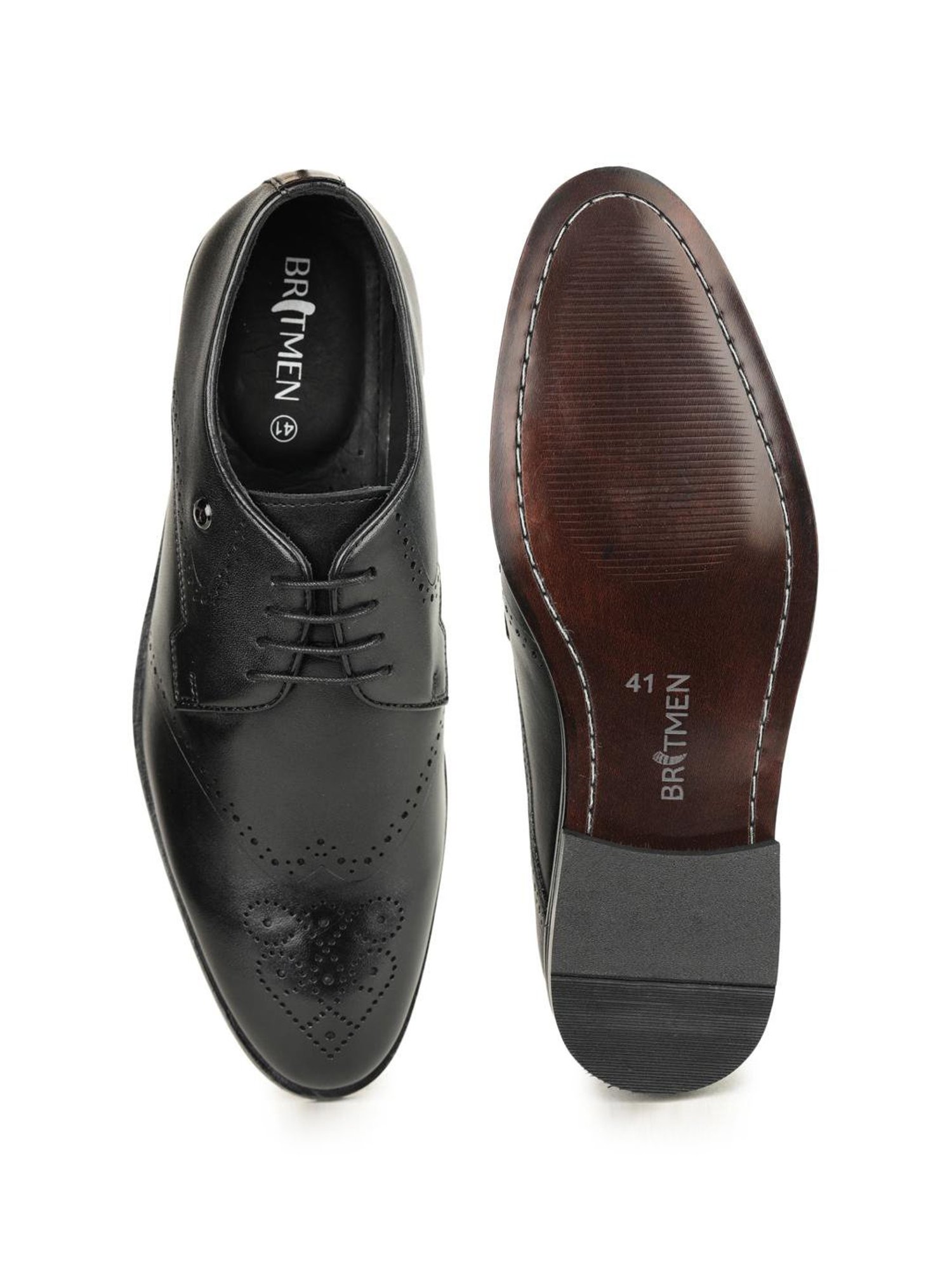 Britmen Men's Black Brogue Shoes