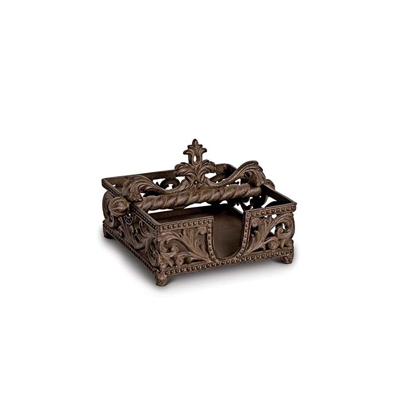 Leaf Brown Cast Metal Napkin Holder
