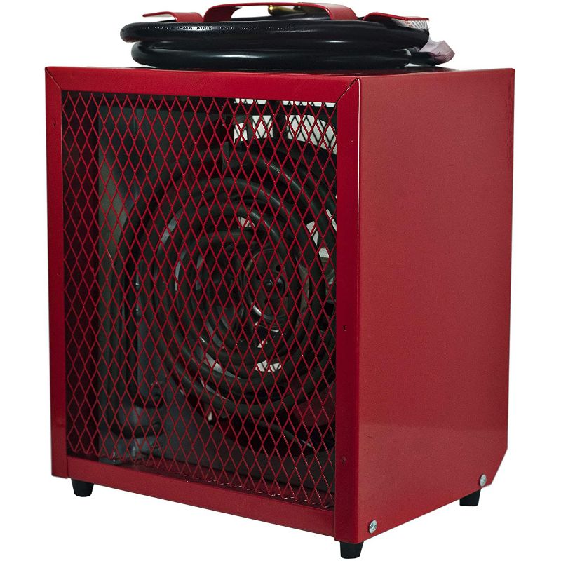 Comfort Zone CZ290 Large Portable 4800 Watt Fan Forced Heavy Gauge Steel Industrial Workshop Space Heater, Red