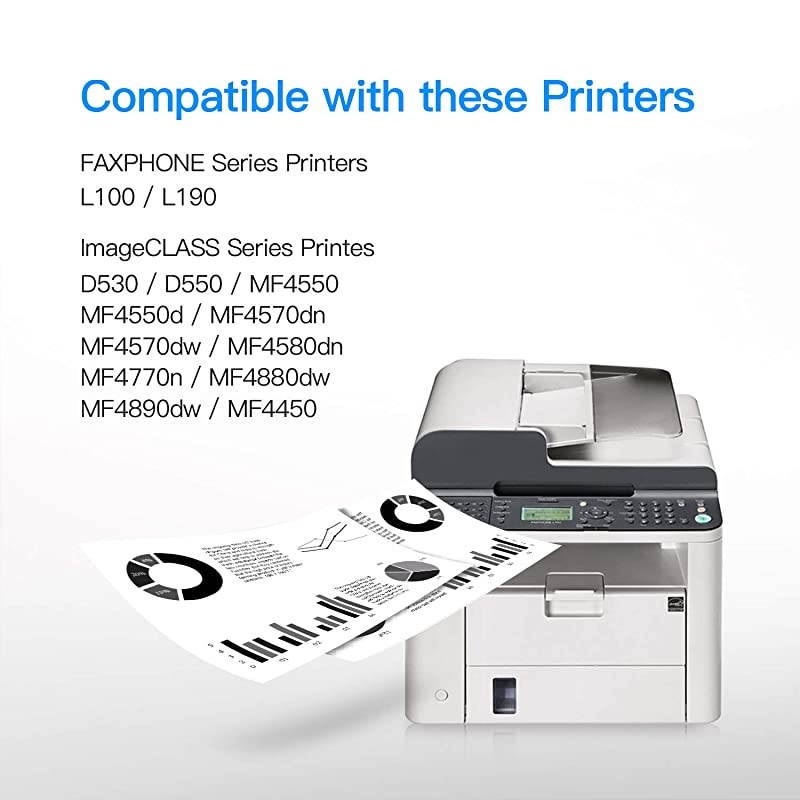 Compatible Toner Cartridge Replacement for Canon 128 CRG128 (Black, 4-Pack)