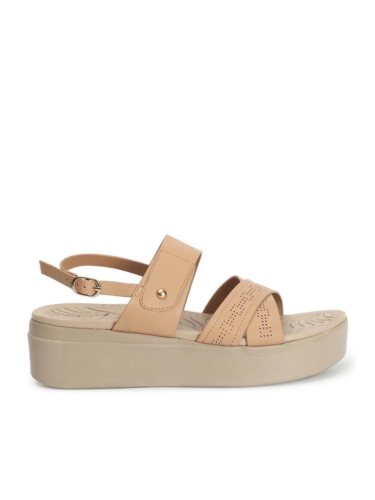 Elle Women's Beige Back Strap Sandals