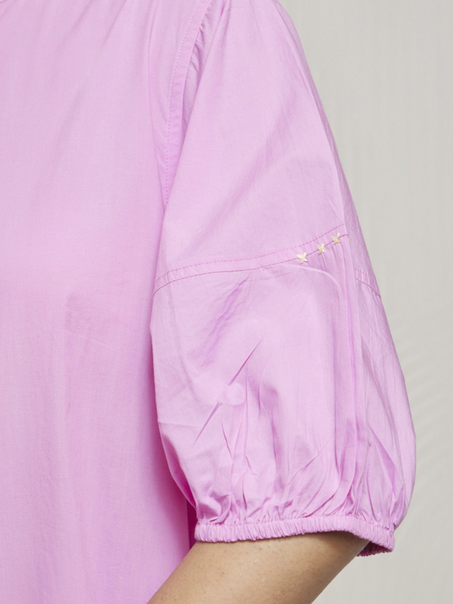 Artagai Mauve Rose Flared Calf Length Dress with Balloon Sleeves