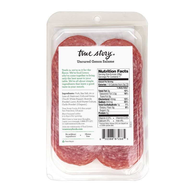 True Story Genoa Sliced Salame - 4oz