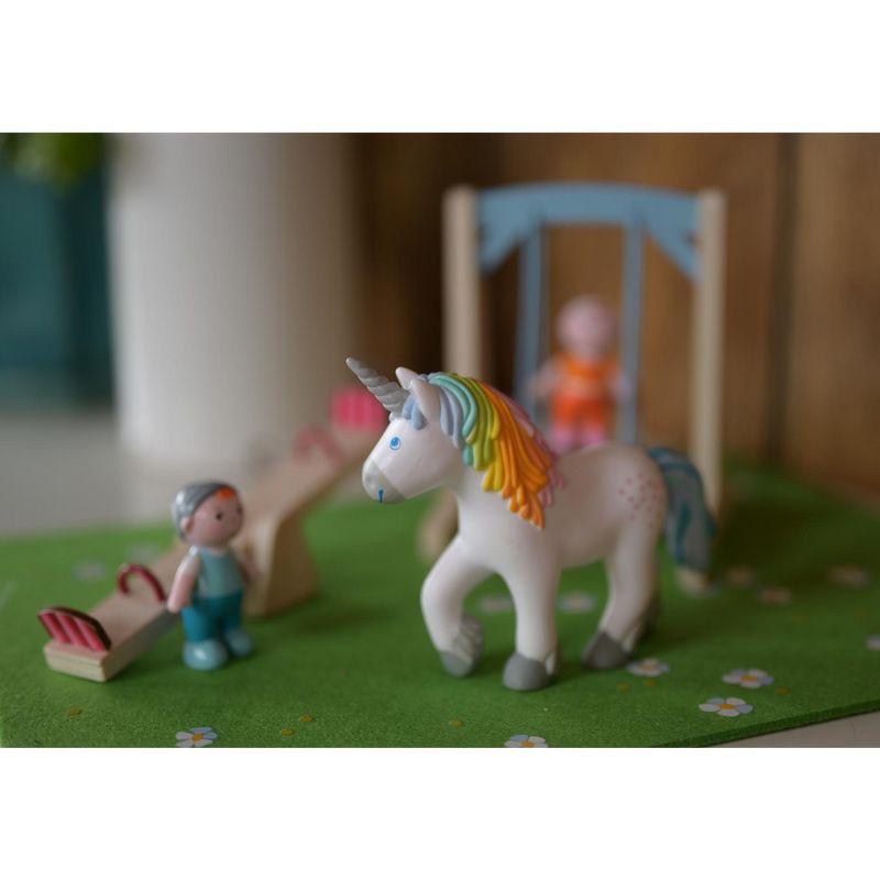 HABA Little Friends Unicorn Ruby Rainbow Chunky Plastic Toy Figure