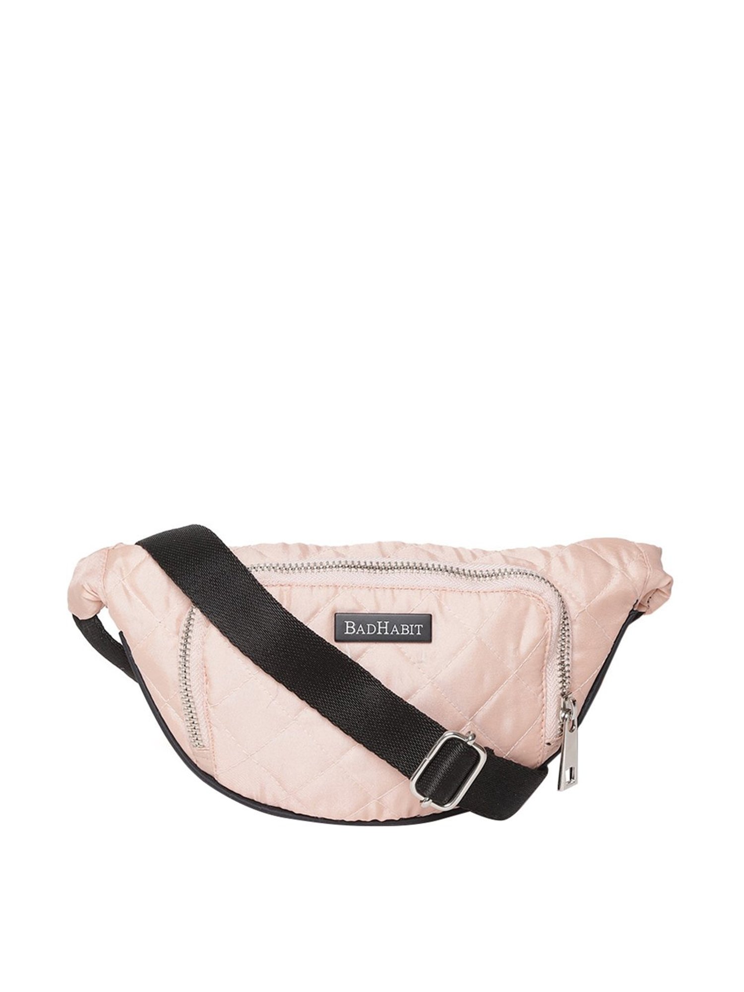 Bad Habit Powder Pink Quilted Waist Pouch