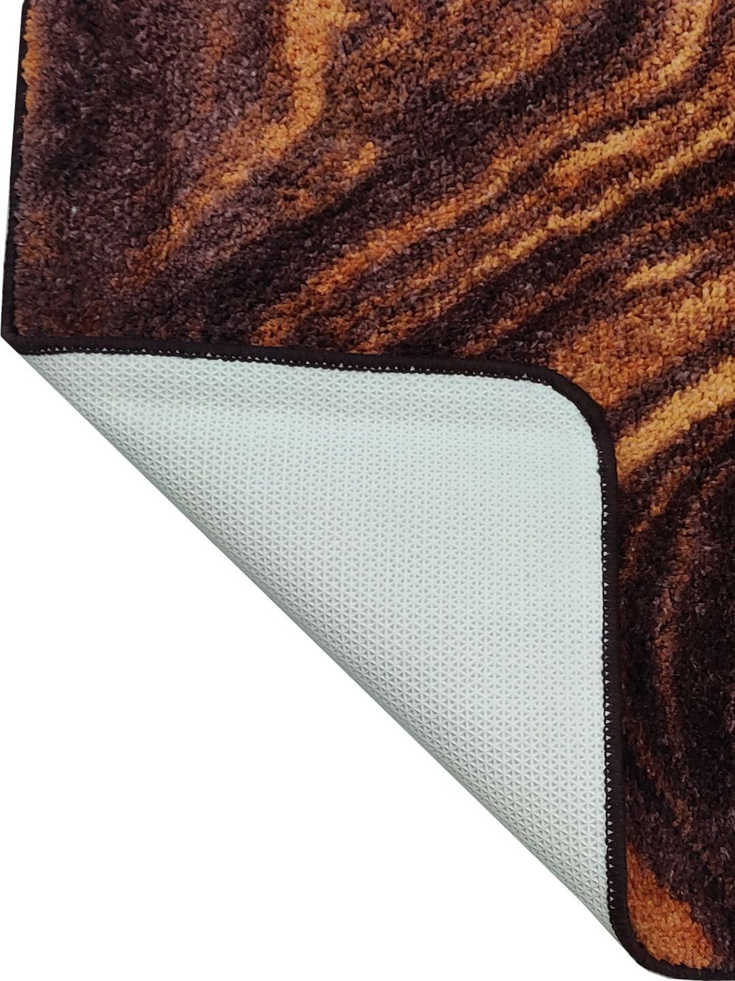 Bianca Brown & Khaki Microfibre Non-Slip Rug