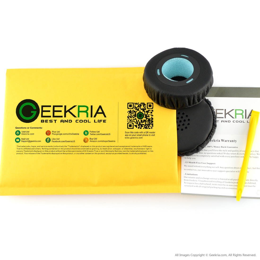 Geekria Earpad Replacement for SONY MDR-XB300 Headphones Replacement Ear Pad / Ear Cushion / Ear Cups / Ear Cover / Earpads Repair Parts (Black)