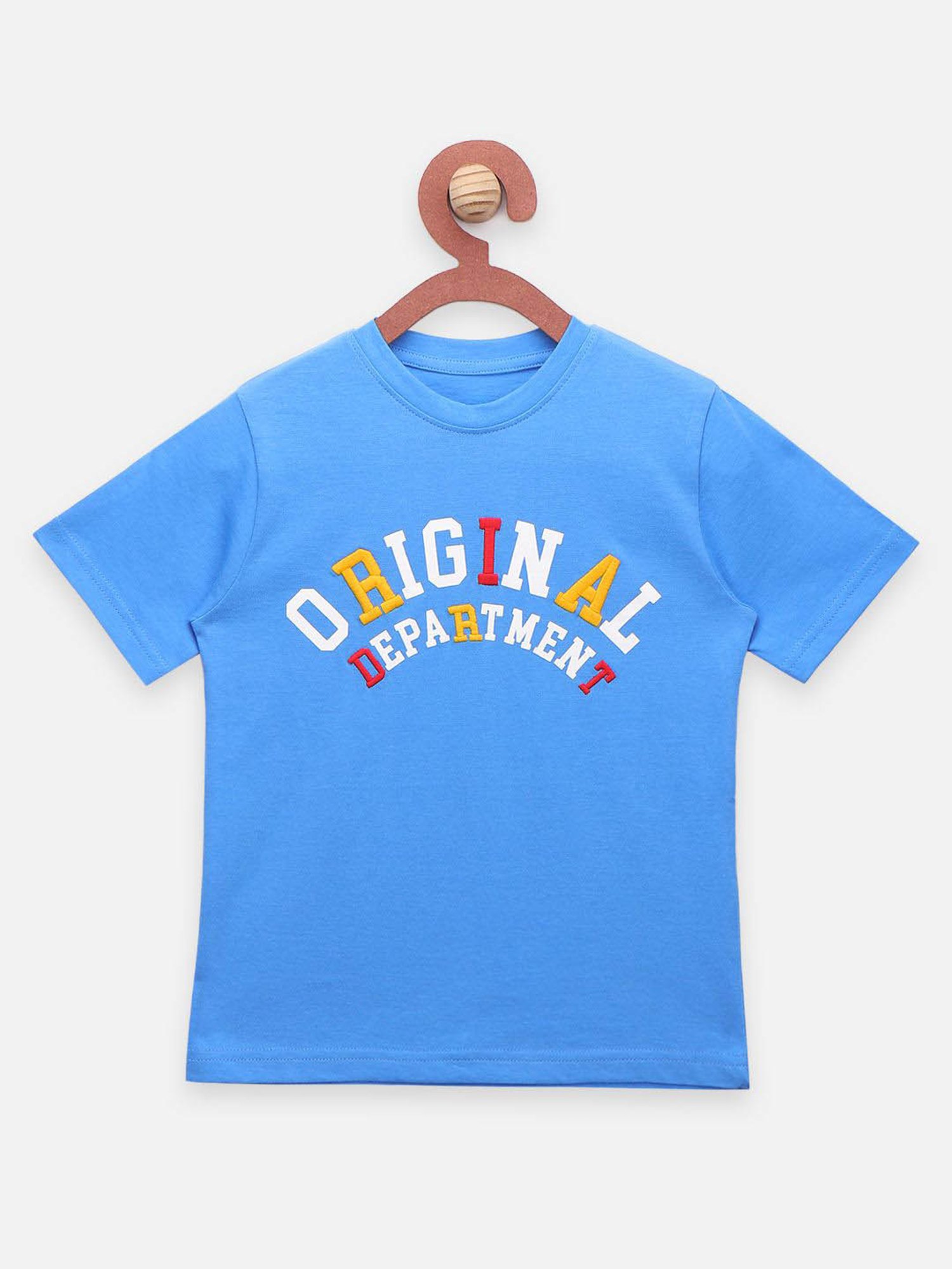 LilPicks Kids Blue Cotton Printed T-Shirt