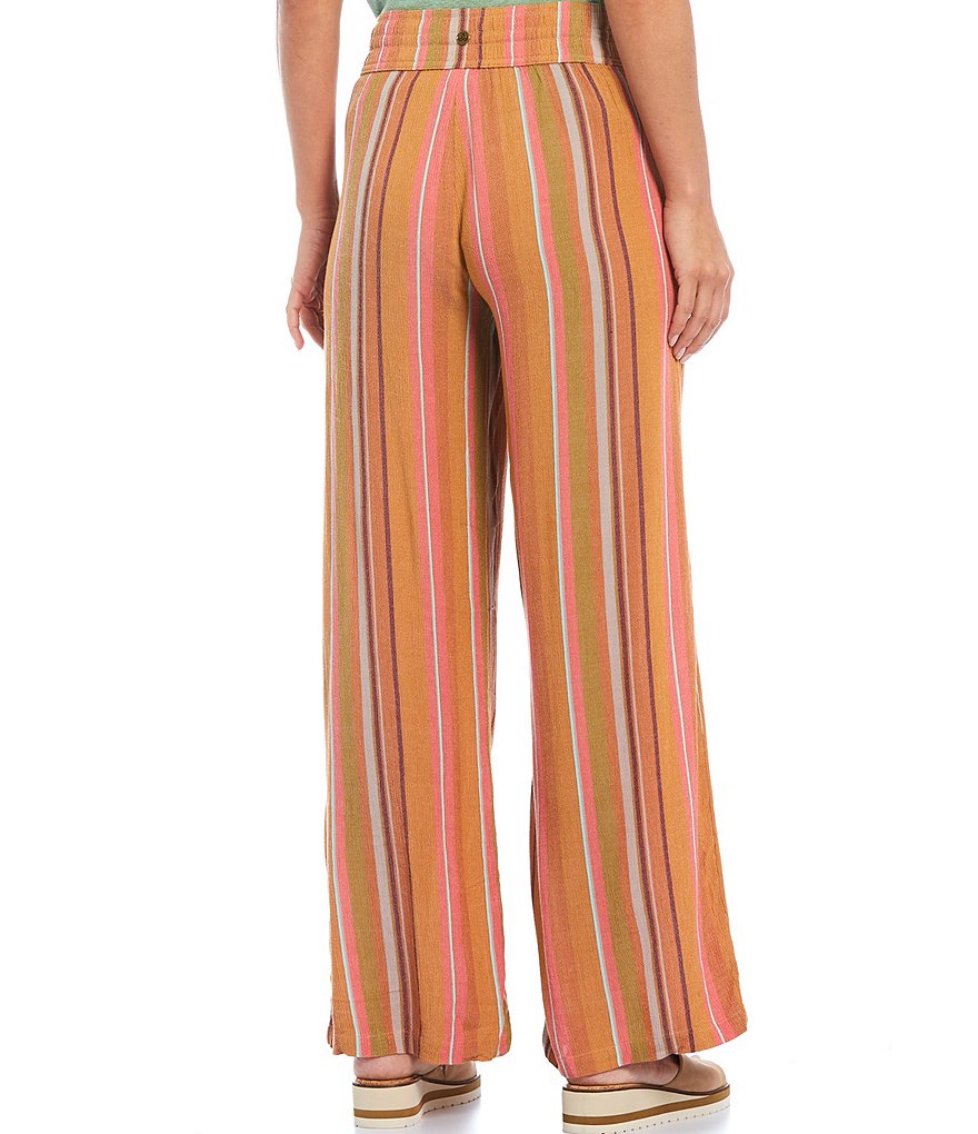 prAna Fernie Mid Rise Wide Leg Stripe Beach Pants