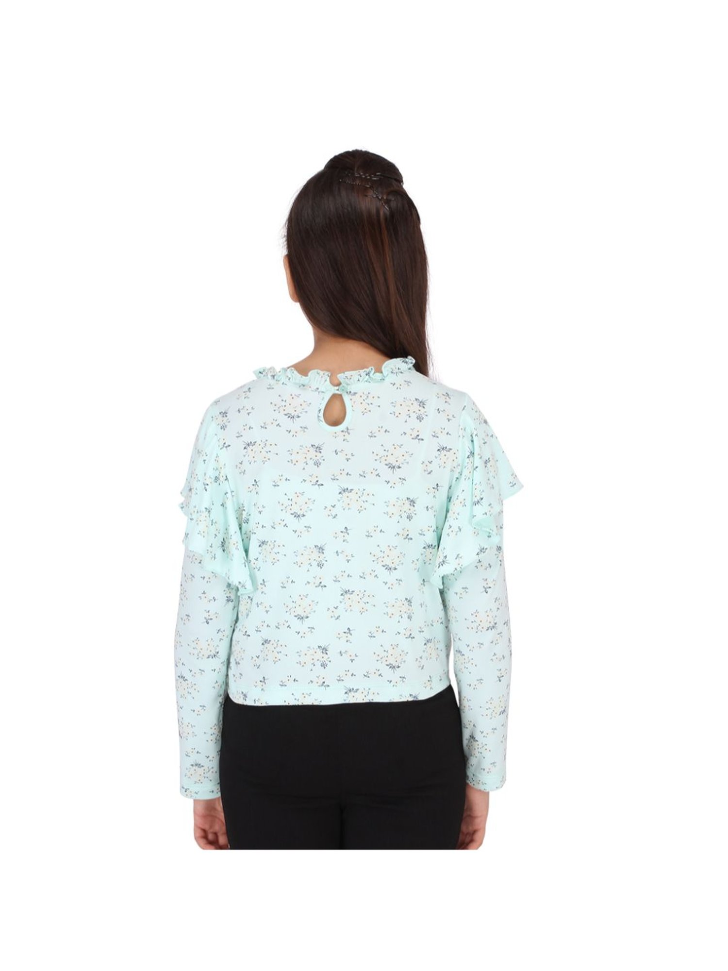 Cutecumber Kids Green Printed  Top