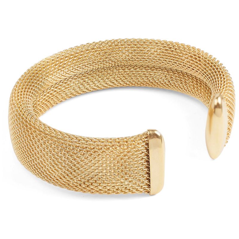 West Coast Jewelry Goldtone Stainless Steel Mesh Cuff Bracelet