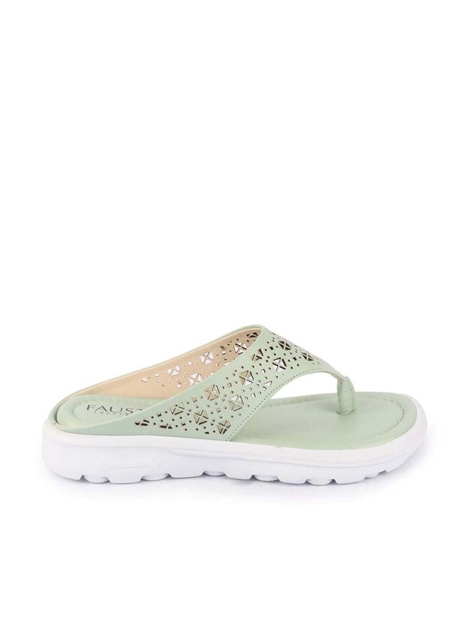 Fausto Women's Green Thong Sandals