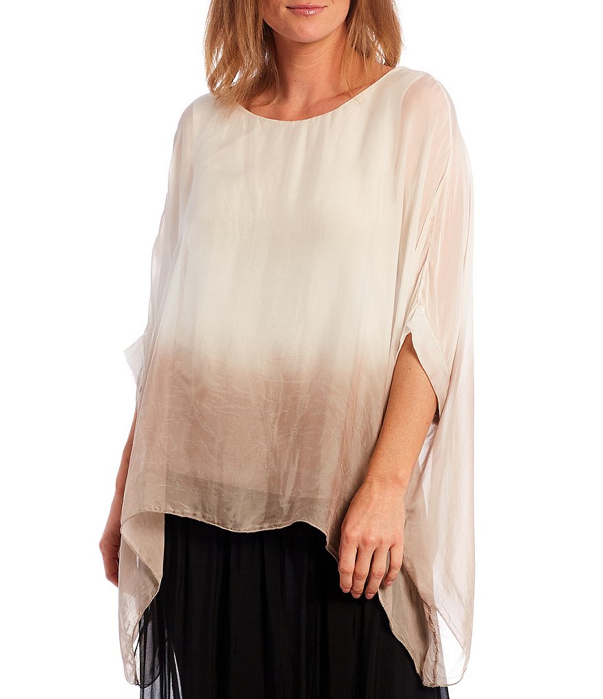 M Made In Italy Ombre Tie Dye Silk Blend Tunic