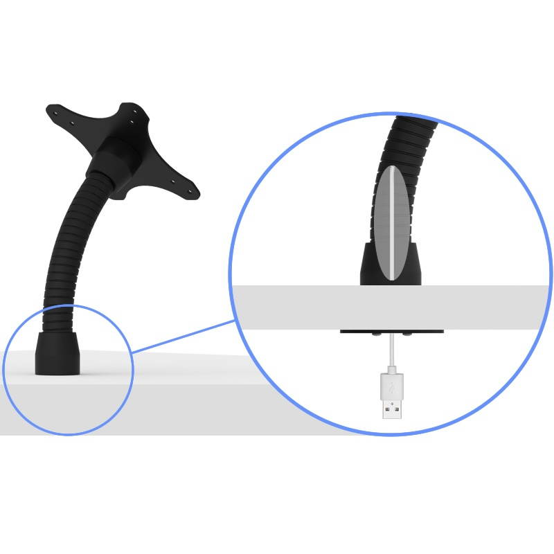 VidaMount Black Home Button Covered Enclosure and Flexible Desk/Wall Surface Mount [Bundle] compatible with iPad Pro 12.9" (1st/2nd Gen)