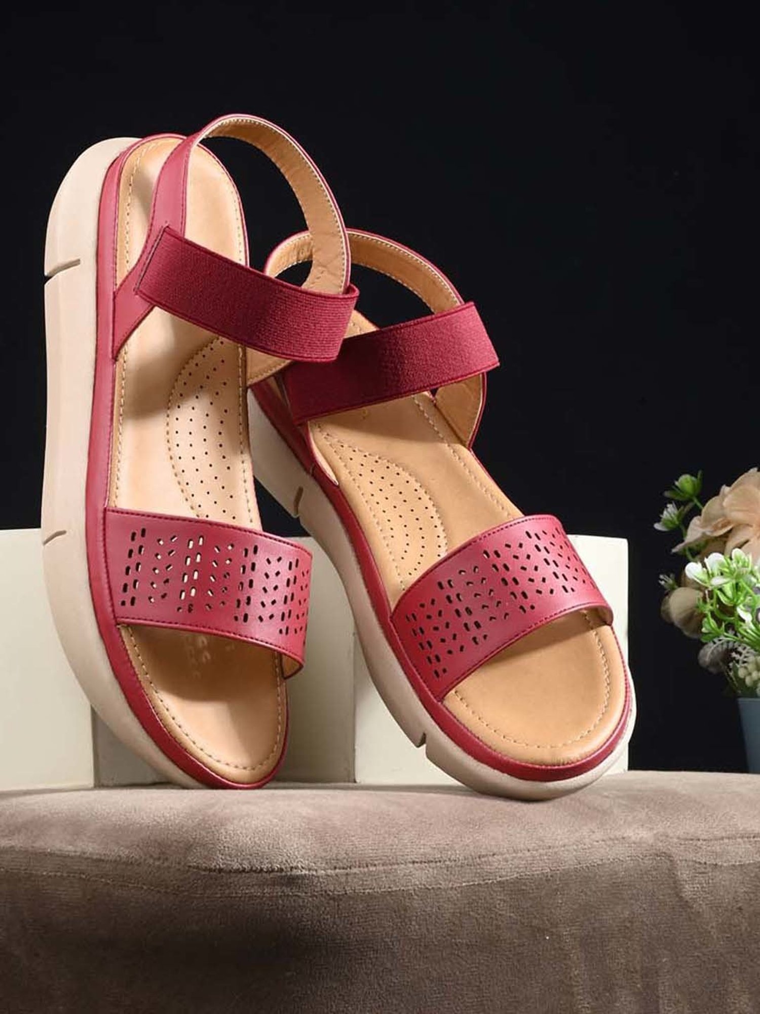 Clog London Women's Cherry Ankle Strap Wedges