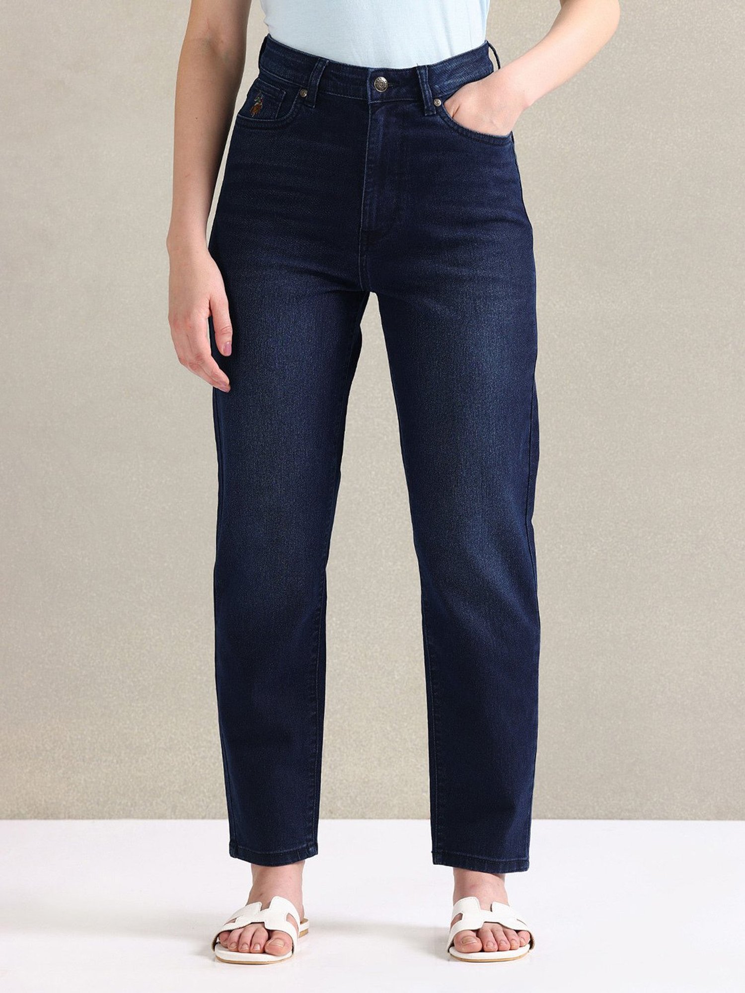 U.S. Polo Assn. Blue Relaxed Fit High Rise Jeans