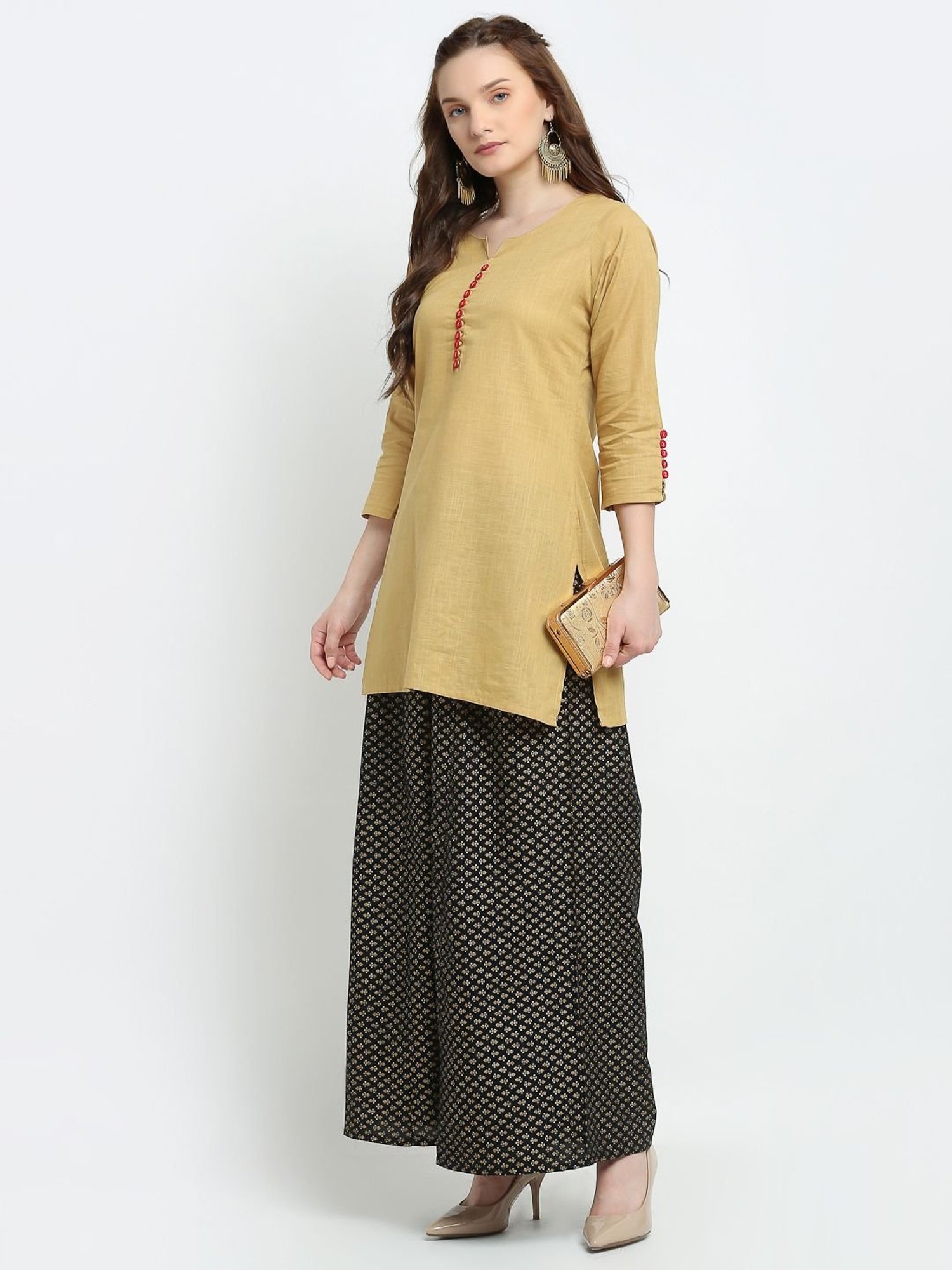 Gracit Black & Pink Printed Palazzos - Pack Of 2