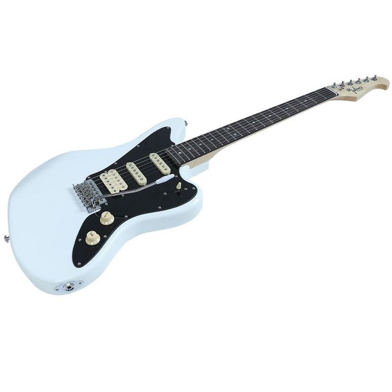 Monoprice Offset OS20 Classic Electric Guitar - White, With Gig Bag, Two Single Coils and a Humbucker - Indio Guitars