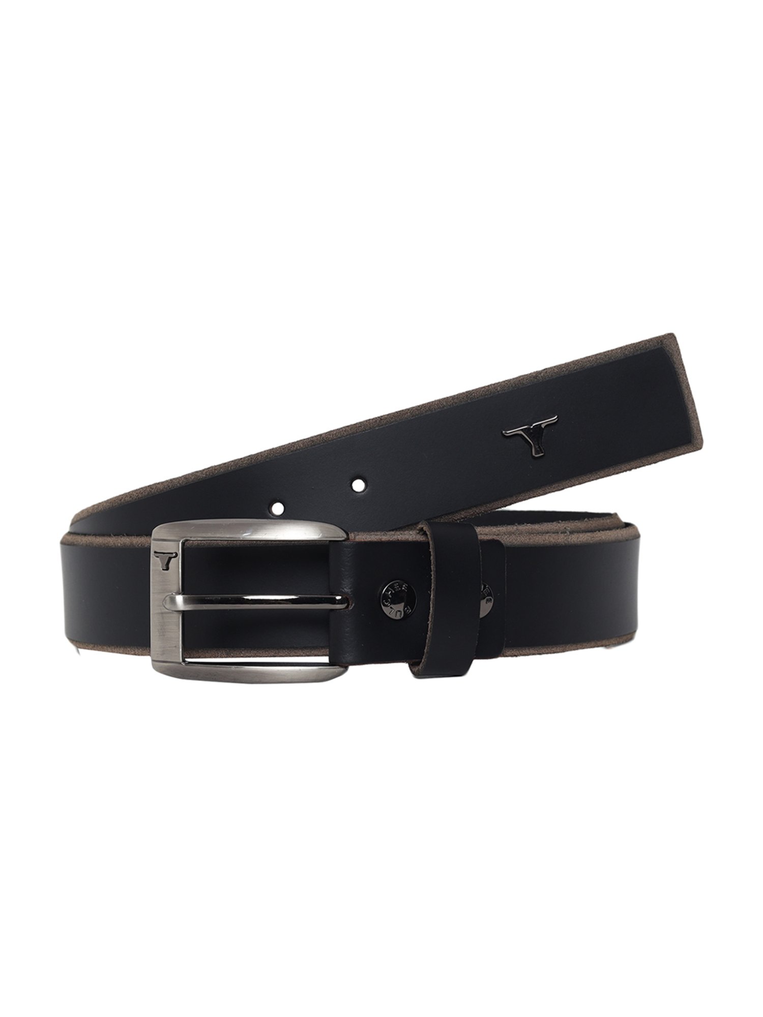 BULCHEE Black Leather Casual Belt for Men