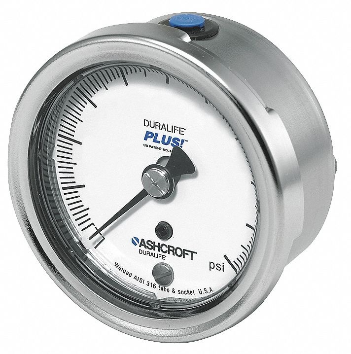ASHCROFT 251009SW02BXLLV/30 Compound Gauge,30 Hg to 30 psi,2-1/2In