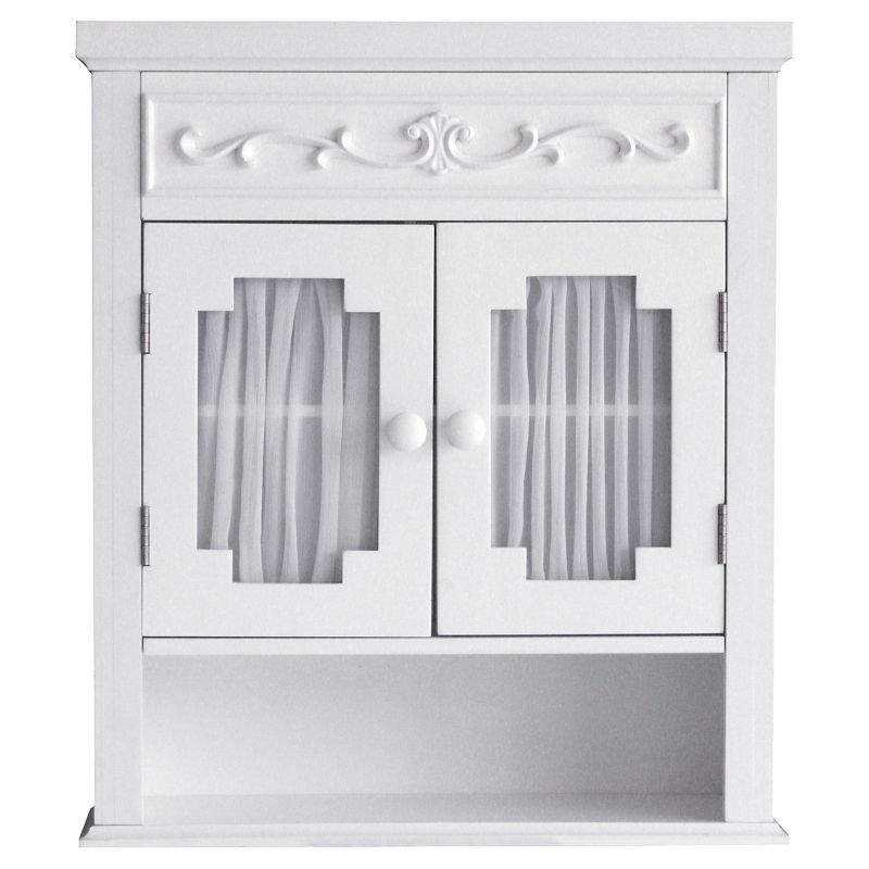Lisbon Wall Cabinet White - Elegant Home Fashions