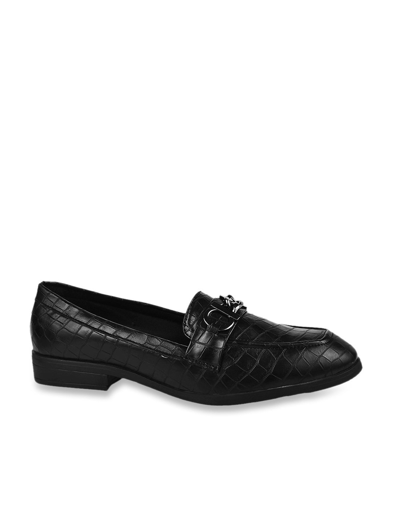 The White Pole Women's Black Casual Loafers
