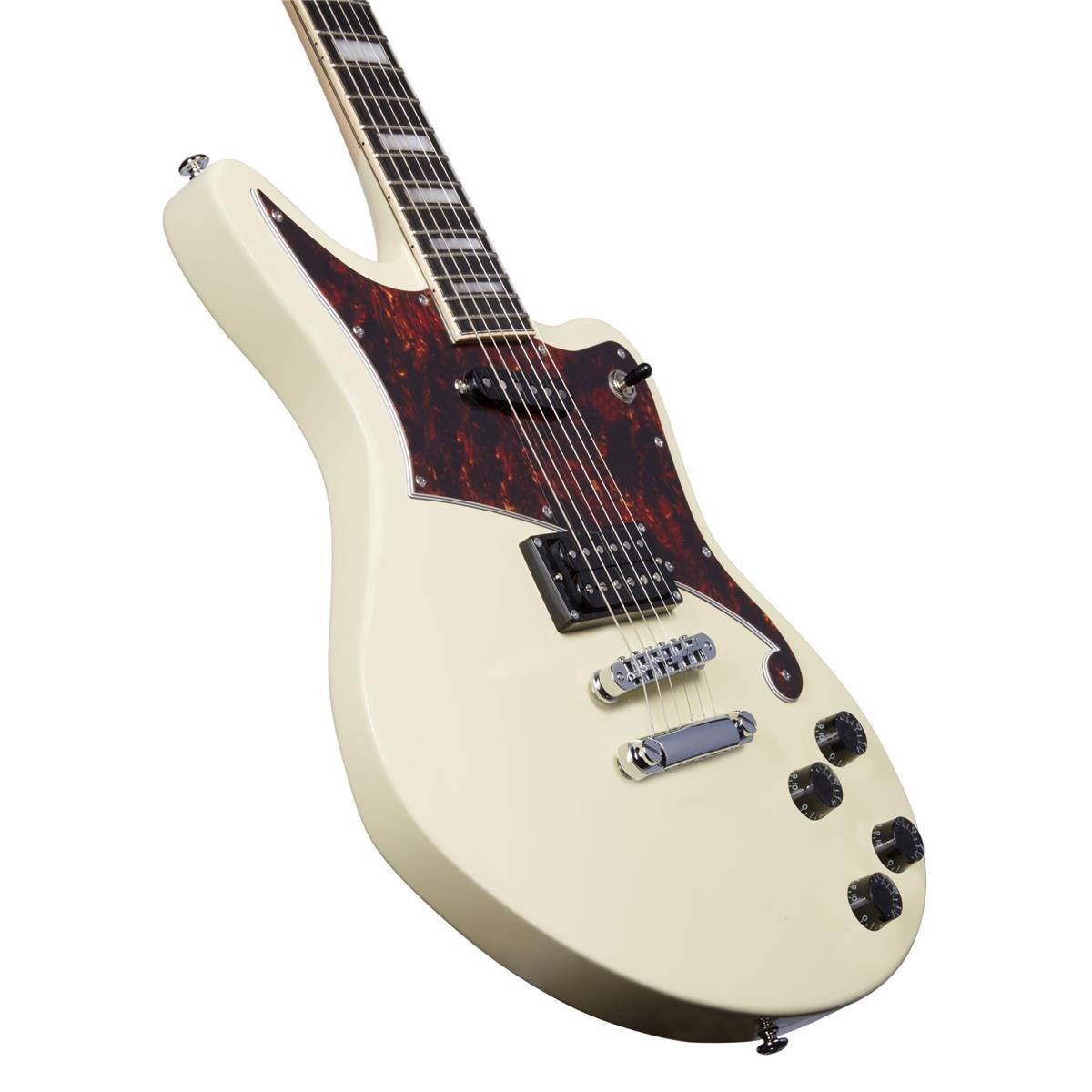 D'Angelico Guitars Premier Bedford Offset Electric Guitar, Antique White