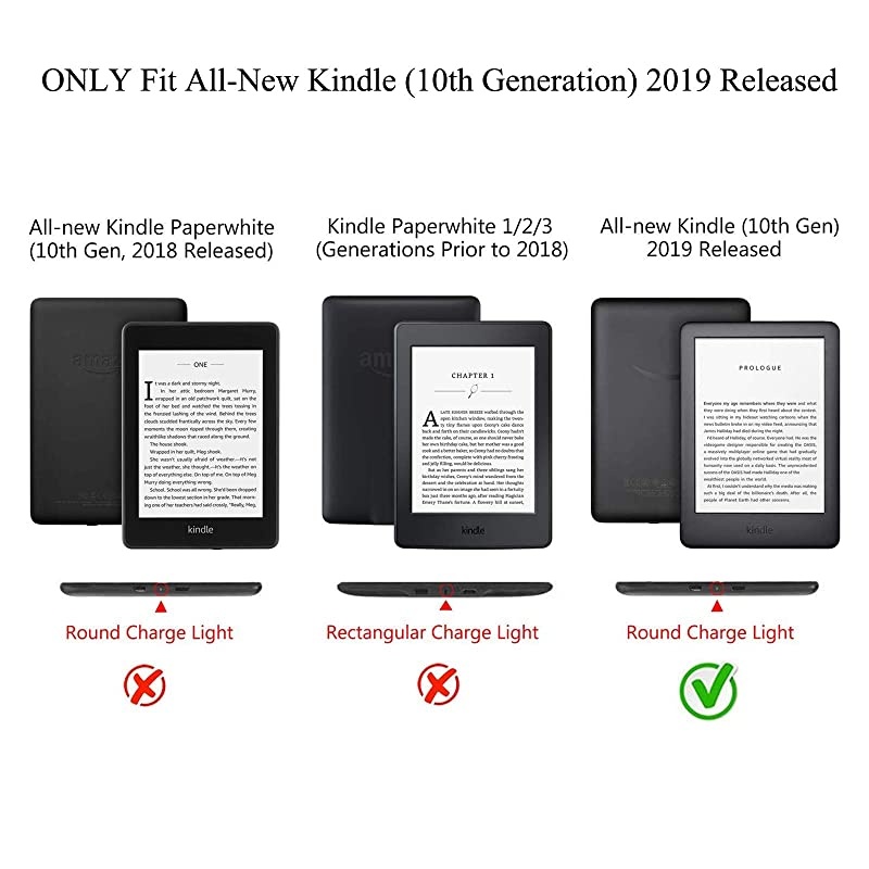 Kindle 10th Gen 2019 Case, Folio Smart Cover with Auto Wake/Sleep Feature Premium PU Leather Cards Slots Slim Cover for All-New Kindle 10th Generation 2019 Release 6" Reader (Pink)