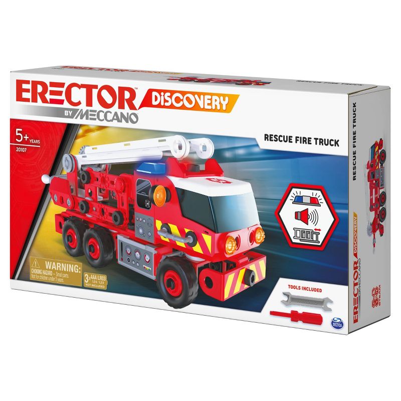 Erector by Meccano Discovery Rescue Fire Truck - Lights and Sounds STEAM Building  Kit