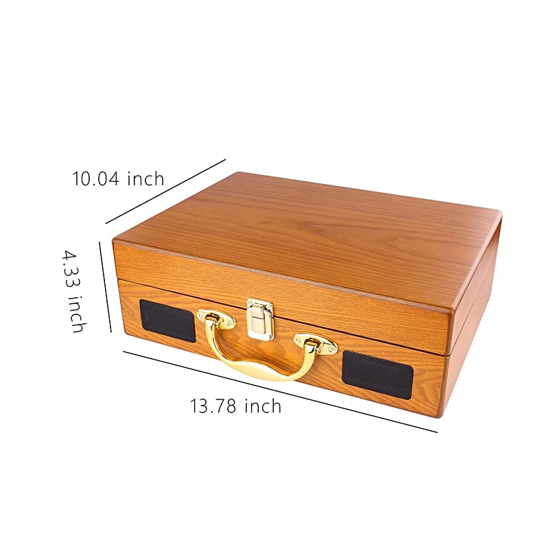 for Vinyl Records Portable Record Player 3 Speed Suitcase Phonograph with Builtin Stereo Speakers PC Recorder Headphone Jack