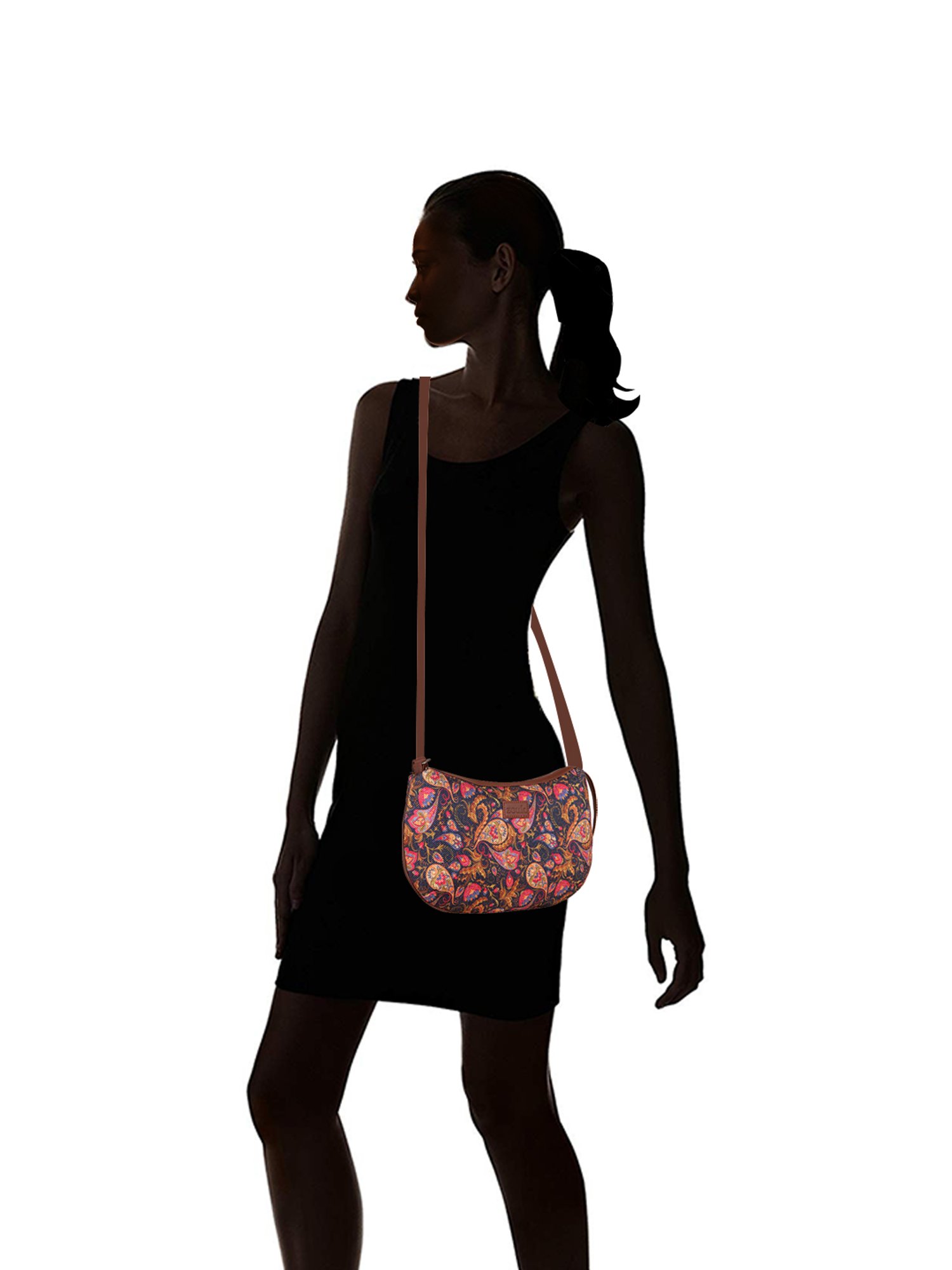 ZOUK Blue Printed Medium Sling Handbag