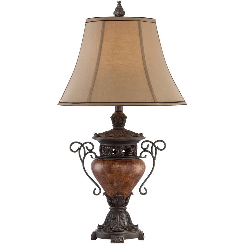 Regency Hill Bronze Crackle Large Urn Table Lamp with Table Top Dimmer