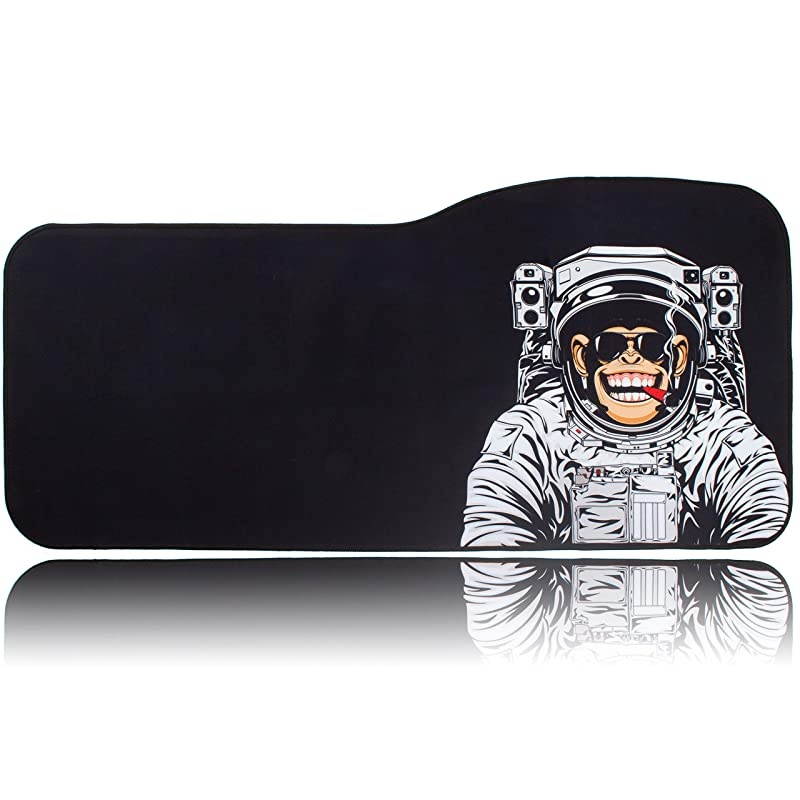 Extended Mouse pad - Curve Design Gaming Mouse pad - Stitched Edges & Skid Proof Rubber Base - 29" x 13.8" x 0.12" X-Large Mouse Keyboard Desk Mat for Computer Laptop (Monkey Astronaut)