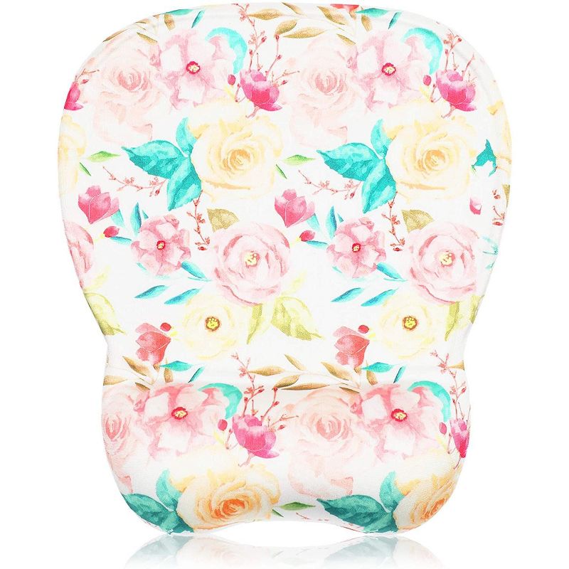 Okuna Outpost Computer Mouse Pad Mousepad with Keyboard Wrist Rest Support, Floral Office Desk Accessories