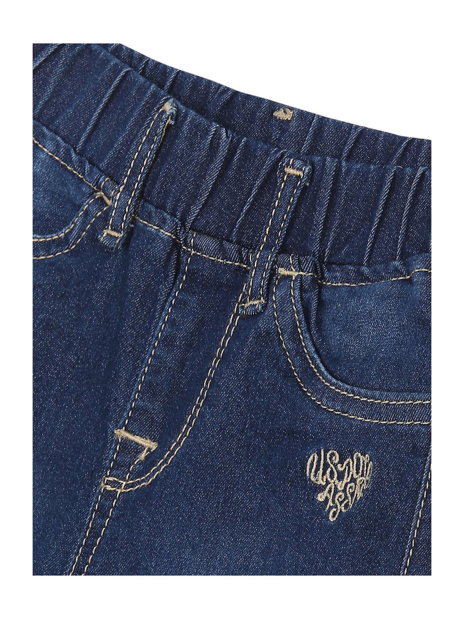 U.S. Polo Assn. Girls Blue Solid Jeggings