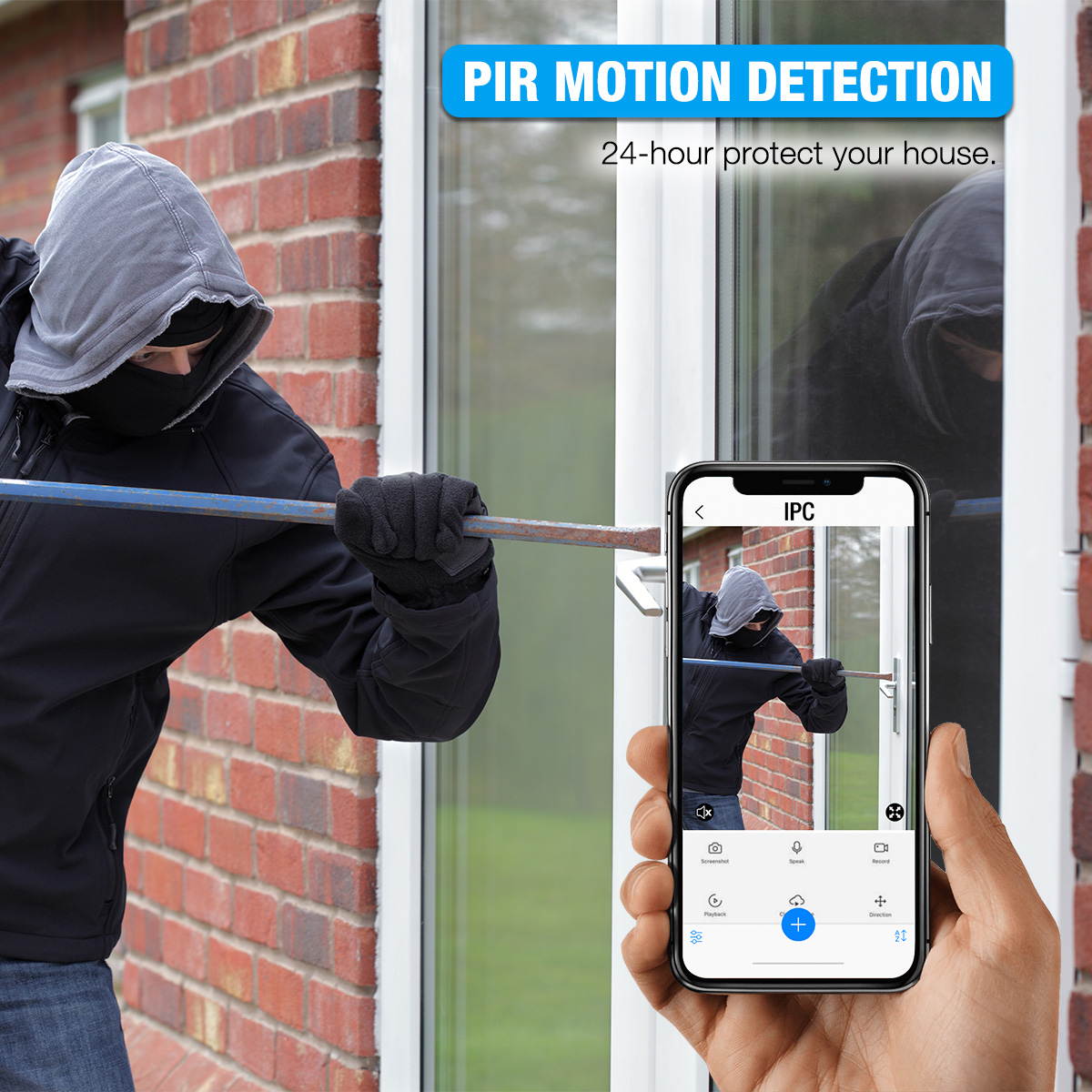 FirstPower 1080P Wireless WiFi Video Doorbell Smart Door Intercom Security Camera Bell Black