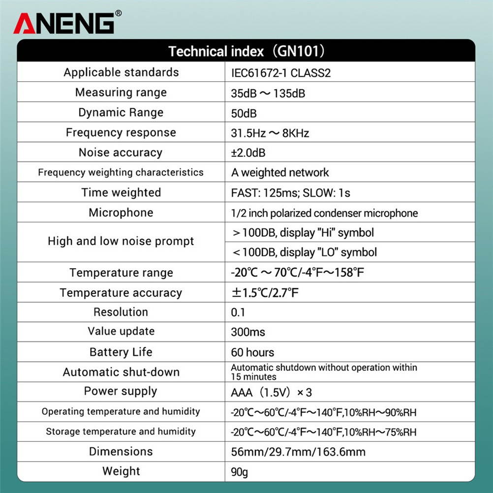 Practical Sound Level Meter Decibel Level Meter Noise Tester (Without Battery)
