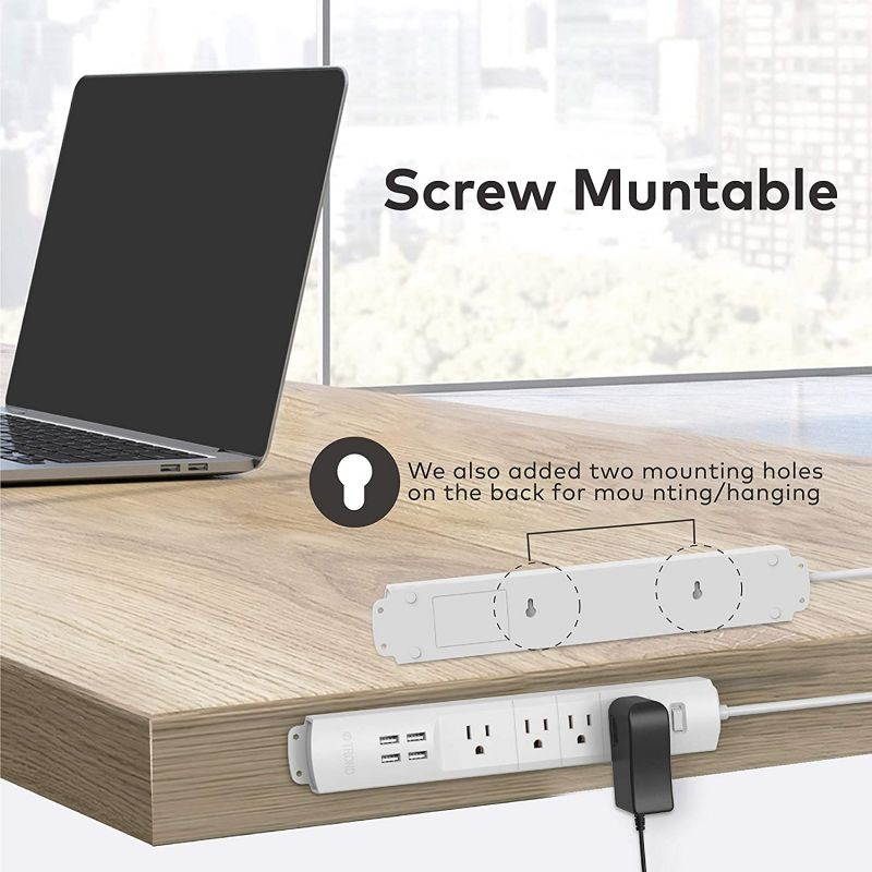 TROND Power Strip Surge Protector with USB Ports, Multiple Outlet Expansion, Low Profile Flat Plug, for Home Office Desktop