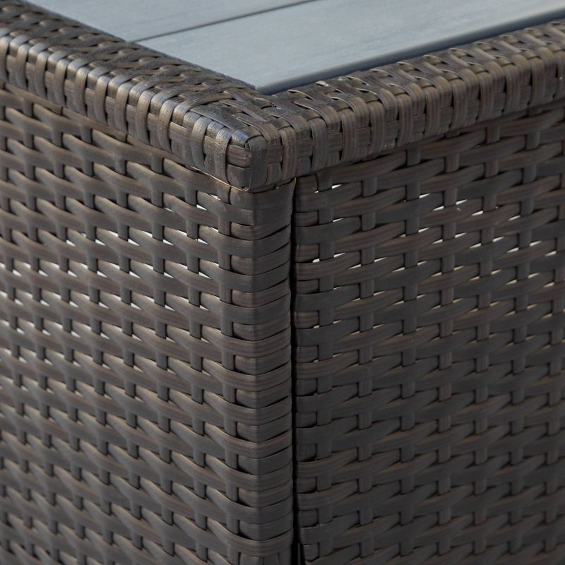 7pc Patio Rattan Wicker U-Shaped Sectional with Cushions & Pillows - Beige - Art Leon