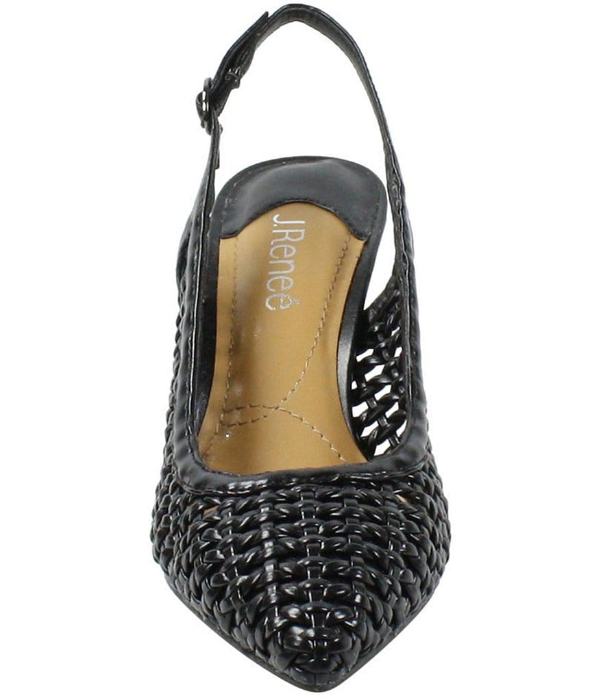 J. Renee Camira Woven Leather Slingback Pumps