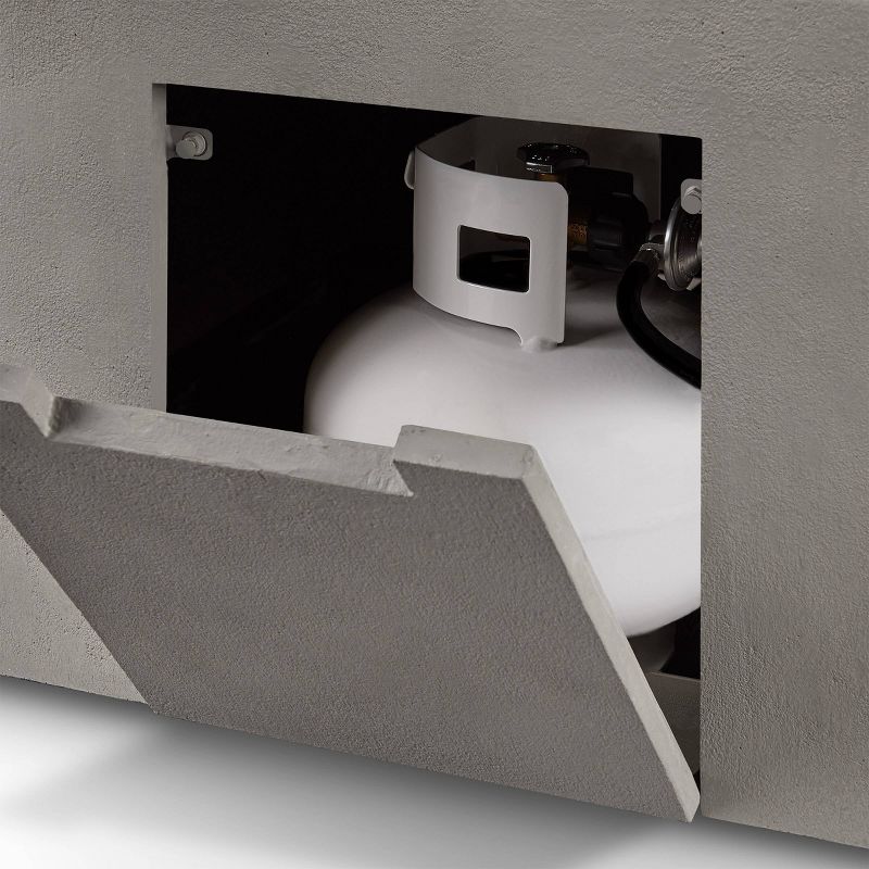 Caraga Casual Square Propane Fire Table - Flint