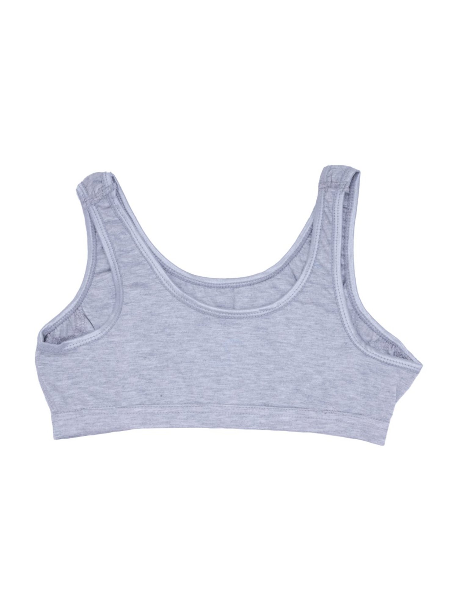 D'chica Kids White & Grey Cotton Printed Non Padded Bras - Pack of 2