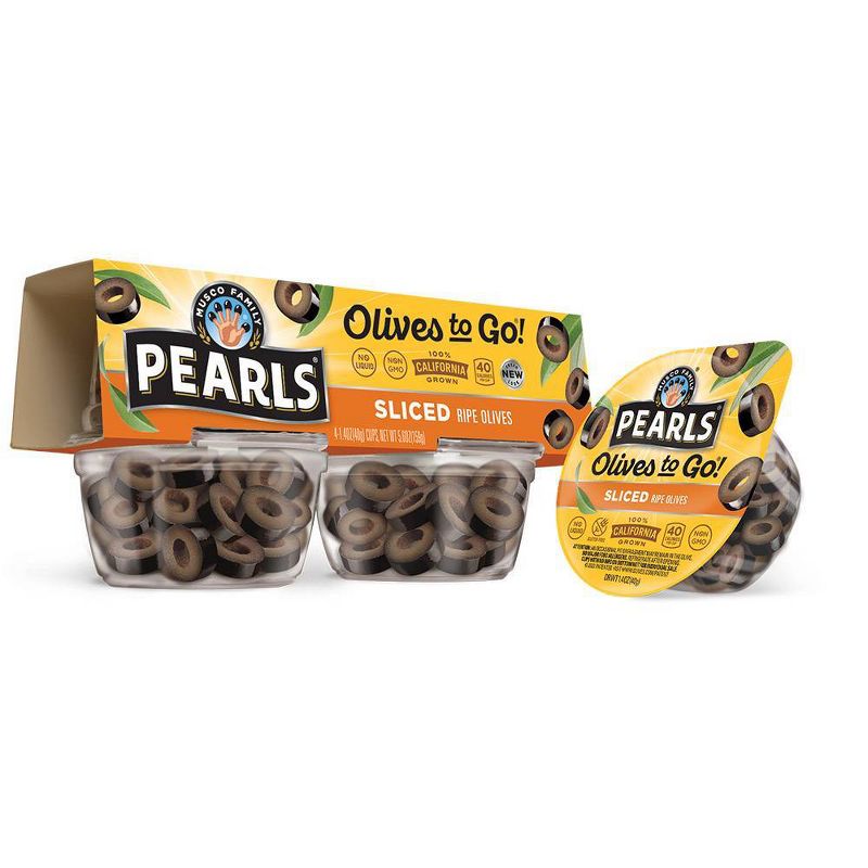 Pearls Olives-to-Go Sliced Ripe Black Olives - 5.6oz/4ct