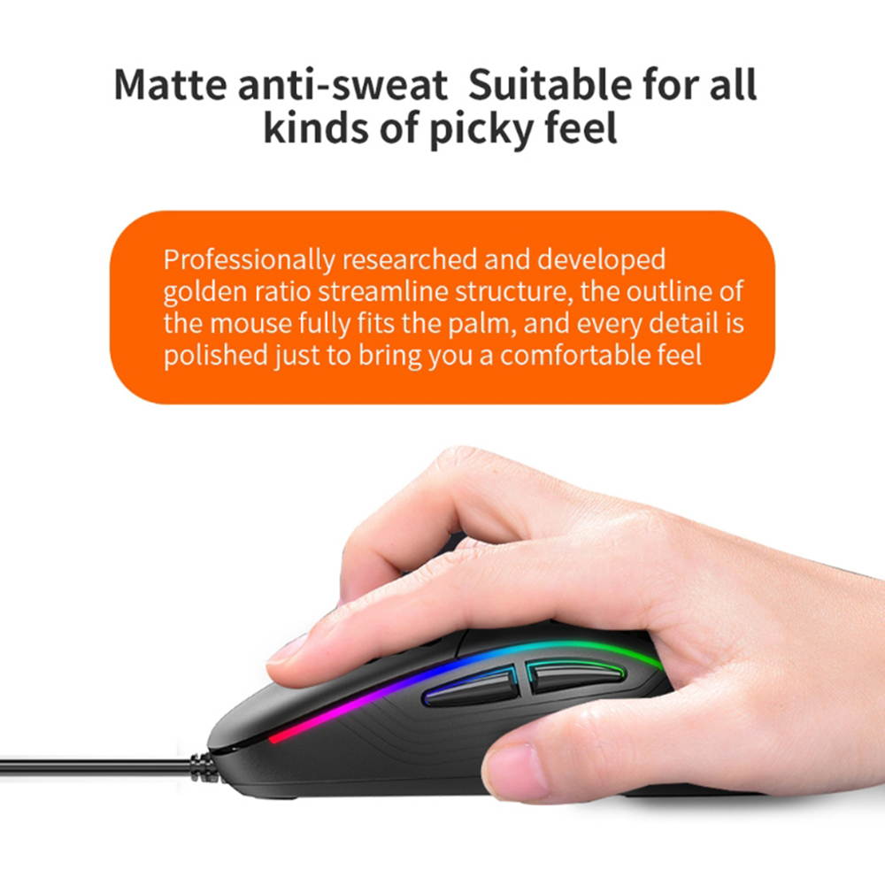 Hollow Out RGB Gaming Mouse Wired, 60g Ultra-Lightweight Honeycomb Computer Gaming Mice, with 6 Function Buttons,7 Backlight ,7200 Adjustable DPI for Windows PC & Laptop Gamers