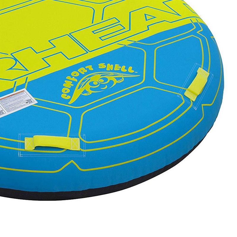 Airhead 75" Deck Shell 3 Rider Inflatable Towable Boating Lake Water Tube with 6 Nylon Handles, 2 Nylon Straps, and Tow Point